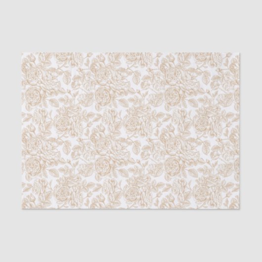 Beige  Roos ventilatorpatroon Tissuepapier (Voorkant)