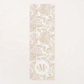 Beige  Roos ventilatorpatroon Yogamat (Voorkant)