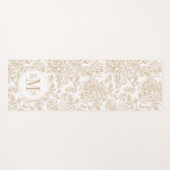 Beige  Roos ventilatorpatroon Yogamat (Voorkant (horizontaal))