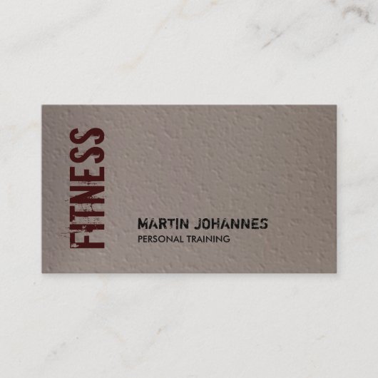 Beige Rouge Fitness Carte de visite moderne (Devant)