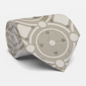 Beige Round Mosaic Stropdas (Opgerold)