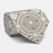 Beige Round Tiled Mosaic Pattern Stropdas (Opgerold)