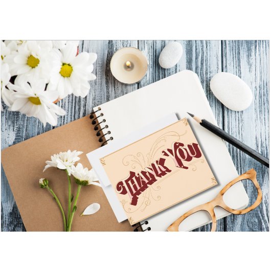 Beige Roze  Art Minimalist Bedankkaart