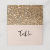 Beige Roze Chic Moderne Gouden Glitter Glam Huweli (Buitenkant ongevouwen)