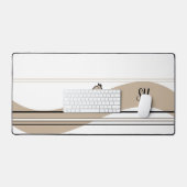 Beige Running Horse Vorm en Initialen Design Bureaumat (Keyboard & Muis)