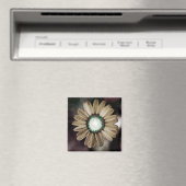 Beige Rustic Daisy Magnet Magneet (Insitu (Vaatwasser))