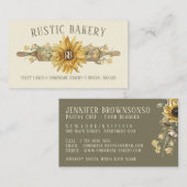 Beige Rustige stijl Zonnebloembakkerij Visitekaartje (Voorkant / Achterkant)