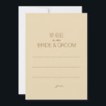 Beige Rustique Mon Conseil À La Balise Couple<br><div class="desc">Rendez vos invités remplis de joie quand ils découvrent ces étiquettes mignonnes demandant des conseils pour le nouveau couple. Consultez notre magasin pour plus d'invitations et d'idées pour le mariage</div>