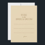 Beige Rustique Mon Conseil À La Balise Couple<br><div class="desc">Rendez vos invités remplis de joie quand ils découvrent ces étiquettes mignonnes demandant des conseils pour le nouveau couple. Consultez notre magasin pour plus d'invitations et d'idées pour le mariage</div>