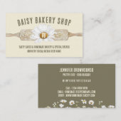 Beige Rustische stijl Daisy Flower Bakery Visitekaartje (Voorkant / Achterkant)