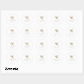 Beige & Sage Flowers & Bow Vrijgezellenfeest Dank Ronde Sticker (Vel)