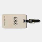 Beige Sand voegt Uw BedrijfsDouane van de Logo van Bagagelabel (Voorkant horizontaal)