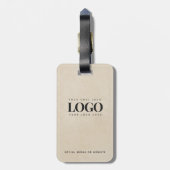 Beige Sand voegt Uw BedrijfsDouane van de Logo van Bagagelabel (Achterkant verticaal)