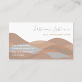 Beige sandy abstracte golven kalligrafie visitekaartje (Achterkant)