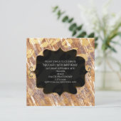 Beige Sandy Shimmer Leopard Glamor Invitations Kaart (Staand voorkant)