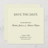 Beige Save Date Wedding Professionele Minimalist Save The Date (Voorkant / Achterkant)