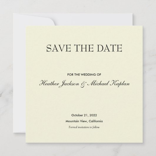 Beige Save Date Wedding Professionele Minimalist Save The Date (Voorkant)