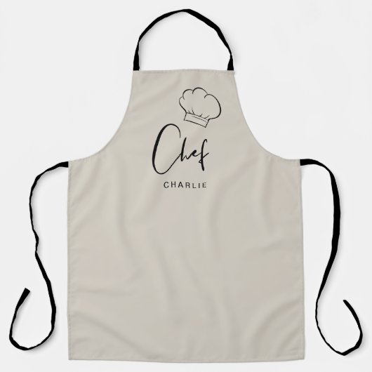 Beige schattig pet en manuscript gepersonaliseerd  schort (Voorkant)