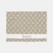 Beige schildert het Patroon van Drukken met douane Fleece Deken (Voorkant (Horizontaal))