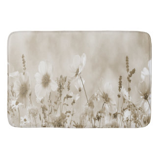 Beige Shaded Wild Flowers Badmat