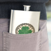 Beige Shamrock on Celtic Knots Flask Flacon (Voorbeeld)