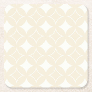 Beige shippo-patroon vierkante kartonnen onderzetter