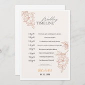 Beige & Simple Elegant Minimalistisch Trouwprogram Kaart (Voorkant / Achterkant)