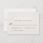 Beige Simple Moderne Élégant Mini Monogramme RSVP (Devant)