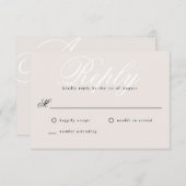 Beige Simple Moderne Élégant Mini Monogramme RSVP (Devant / Derrière)