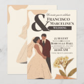 Beige Simple Scrapbook Wedding Invitation (Devant / Derrière)