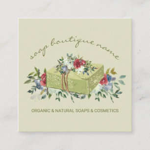 Beige Soap Boutique Groen traditioneel Vierkante Visitekaartje