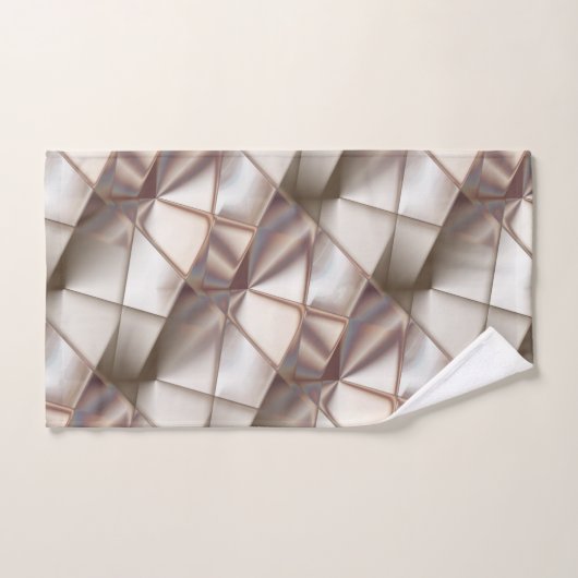 Beige soyeux avec des formes en relief ou en profo (Serviette à main)