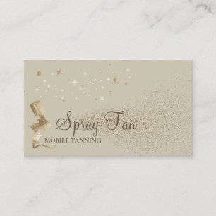 Beige Sparkle Gold Tanning Visitekaartje