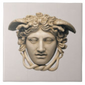 Beige stenen Medusa Tegeltje (Voorkant)