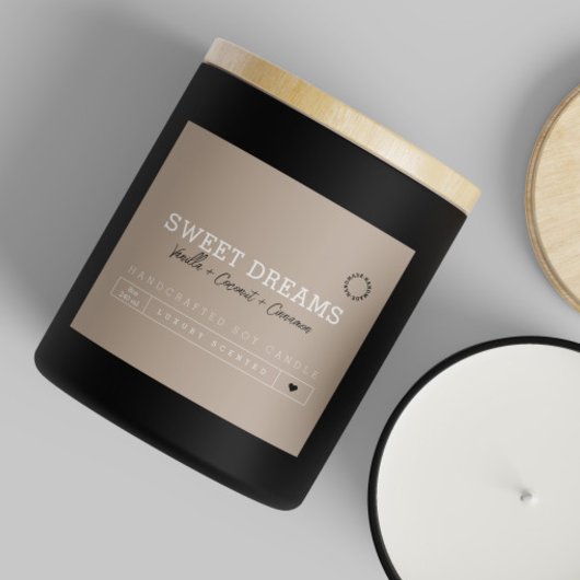 Beige | Stickers Étiquette de produits pour bougie