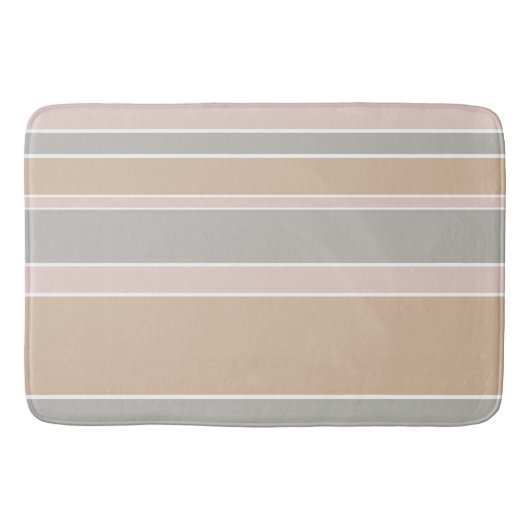 Beige strepen badmat (Voorkant)