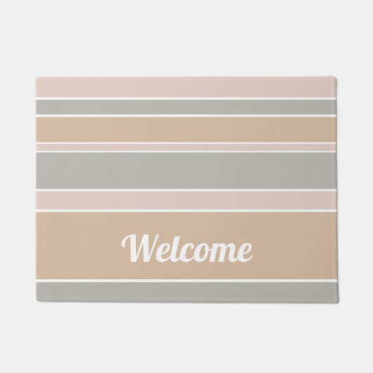 Beige strepen deurmat (Voorkant)
