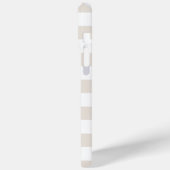 Beige strepen en koraalmonogram Case-Mate iPhone case (Achterkant / Links)