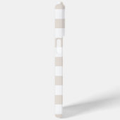 Beige strepen en koraalmonogram Case-Mate iPhone case (Achterkant / Rechts)