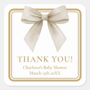 Beige Strikers Baby Shower Bedankt Favor Label