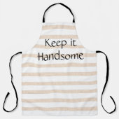Beige Stripe All-in-Print Apron Houd het handig Schort (Voorkant)