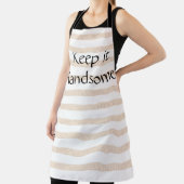 Beige Stripe All-in-Print Apron Houd het handig Schort (Insitu)