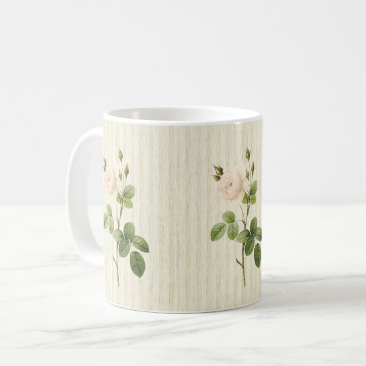 Beige Stripe Floral Mok (Voorkant links)
