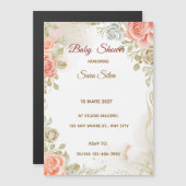 Beige Studded By Flowers Baby Shower Invitation (Devant / Derrière)