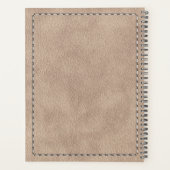 Beige Suede Lederen Textuur & Stikken 2026 Planner (Achterkant)