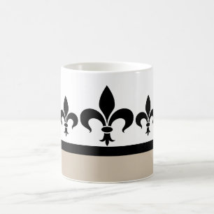 Beige Swanky Fleur De Lis Mok