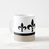 Beige Swanky Fleur De Lis Mug (Devant gauche)