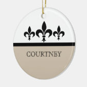 Beige Swanky Fleur De Lis Ornament (Links)