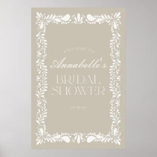 Beige Talavera Tegel Fiesta Vrijgezellenfeest Welk Poster