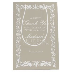 Beige Talavera Tegel Mexicaanse Fiesta Verjaardags Medium Cadeauzakje